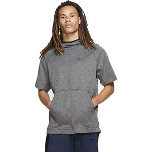 Nike | Men’s Short Sleeve Hoodie Dark Gray Black Pocket Basketball Size Small